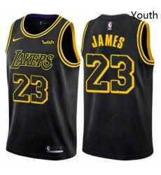 Youth Nike Los Angeles Lakers 23 LeBron James Swingman Black NBA Jersey City Edition Youth Nike Los Angeles Lakers 23 LeBron James Swingman Black NBA Jersey City Edition