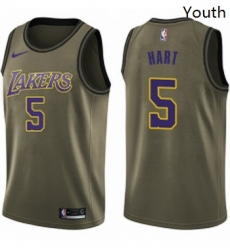 Youth Nike Los Angeles Lakers 5 Josh Hart Swingman Green Salute to Service NBA Jersey Youth Nike Los Angeles Lakers 5 Josh Hart Swingman Green Salute to Service NBA Jersey