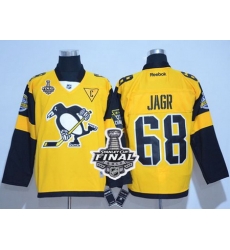 Penguins #68 Jaromir Jagr Gold 2017 Stadium Series Stanley Cup Finals Champions Stitched NHL Jersey
