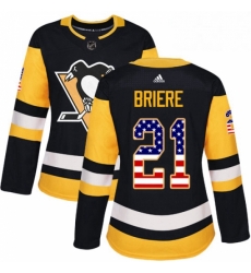 Womens Adidas Pittsburgh Penguins 21 Michel Briere Authentic Black USA Flag Fashion NHL Jersey Womens Adidas Pittsburgh Penguins 21 Michel Briere Authentic Black USA Flag Fashion NHL Jersey