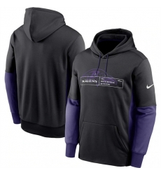 Men Baltimore Ravens Black Color Block Fleece Performance Pullover Hoodie Men Baltimore Ravens Black Color Block Fleece Performance Pullover Hoodie