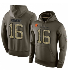 NFL Nike Cleveland Browns 16 Andrew Hawkins Green Salute To Service Mens Pullover Hoodie NFL Nike Cleveland Browns 16 Andrew Hawkins Green Salute To Service Mens Pullover Hoodie
