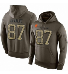 NFL Nike Cleveland Browns 87 Seth DeValve Green Salute To Service Mens Pullover Hoodie NFL Nike Cleveland Browns 87 Seth DeValve Green Salute To Service Mens Pullover Hoodie