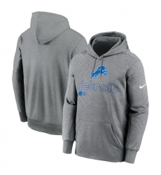 Men Nike Heather Gray Detroit Lions Performance Pullover Hoodie