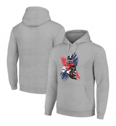 Men Starter Heather Gray New England Patriots Player X Fleece Pullover Hoodie