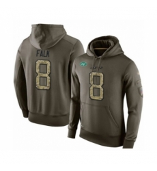 Football Mens New York Jets 8 Luke Falk Green Salute To Service Pullover Hoodie Football Mens New York Jets 8 Luke Falk Green Salute To Service Pullover Hoodie