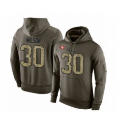 Football Mens San Francisco 49ers 30 Jeff Wilson Green Salute To Service Pullover Hoodie Football Mens San Francisco 49ers 30 Jeff Wilson Green Salute To Service Pullover Hoodie