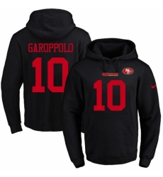 NFL Mens Nike San Francisco 49ers 10 Jimmy Garoppolo Black Name Number Pullover Hoodie NFL Mens Nike San Francisco 49ers 10 Jimmy Garoppolo Black Name Number Pullover Hoodie