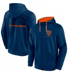 Men Chicago Bears Navy Defender Evo Full Zip Hoodie Men Chicago Bears Navy Defender Evo Full Zip Hoodie