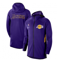 Men Nike Los Angeles Lakers Purple Showtime Therma Flex Performance Full Zip Hoodie Men Nike Los Angeles Lakers Purple Showtime Therma Flex Performance Full Zip Hoodie