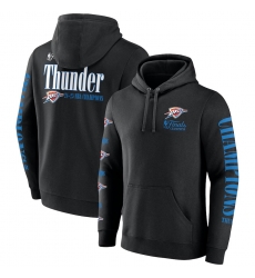 Men Oklahoma City Thunder Black 2025 Finals Champions Open Shot Pullover Hoodie