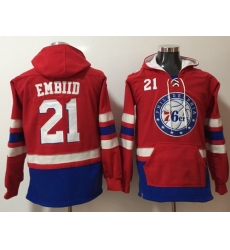 Men Philadelphia 76ers 21 Joel Embiid Red Name 26 Number Pullover NBA Hoodie Men Philadelphia 76ers 21 Joel Embiid Red Name 26 Number Pullover NBA Hoodie