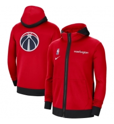 Men Nike Washington Wizards Red Authentic Showtime Performance Full Zip Hoodie Jacket