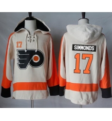 Flyers #17 Wayne Simmonds Cream Sawyer Hooded Sweatshirt Stitched NHL Jersey