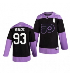 Flyers 93 Jakub Voracek Black Purple Hockey Fights Cancer Adidas Jersey Flyers 93 Jakub Voracek Black Purple Hockey Fights Cancer Adidas Jersey