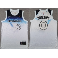 Men Minnesota Timberwolves 0 Donte DiVincenzo White 2024 City Edition Stitched Jersey