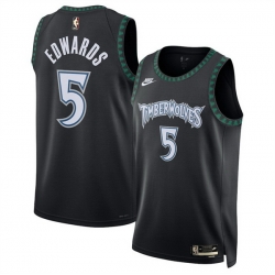 Men Minnesota Timberwolves 5 Anthony Edwards Anthony Edwards Black 2025 Classic Edition Stitched Jersey