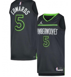 Men Minnesota Timberwolves #5 Anthony Edwards Black Green City Edition Stitched NBA Jersey Men Minnesota Timberwolves #5 Anthony Edwards Black Green City Edition Stitched NBA Jersey