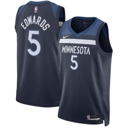 Men Minnesota Timberwolves 5 Anthony Edwards Blue Association Edition Stitched Jersey