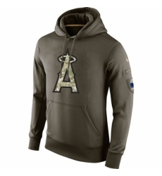 MLB Men Los Angeles Angels of Anaheim Nike Olive Salute To Service KO Performance Hoodie
