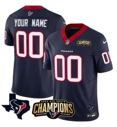 Men Houston Texans Active Player Custom Navy 2023 F U S E AFC South Champions Patch And Team Logo Patch Limited Stitched Football Jersey Men Houston Texans Active Player Custom Navy 2023 F U S E AFC South Champions Patch And Team Logo Patch Limited Stitched Football Jersey