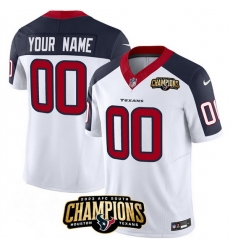 Men Houston Texans Active Player Custom White Navy 2023 F U S E AFC South Champions Patch Limited Stitched Football Jersey Men Houston Texans Active Player Custom White Navy 2023 F U S E AFC South Champions Patch Limited Stitched Football Jersey