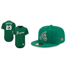 Green Braves Orange Outline Customized Stitched Jersey