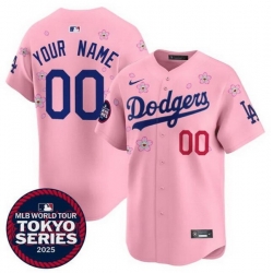 Men Women Youth Los Angeles Dodgers Active Player Custom Pink 2025 Tokyo Series Limited Stitched Baseball Jersey