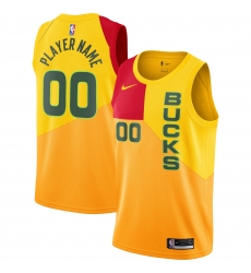 Men Women Youth Toddler Milwaukee Bucks Yellow Custom Nike NBA Stitched Jersey Men Women Youth Toddler Milwaukee Bucks Yellow Custom Nike NBA Stitched Jersey