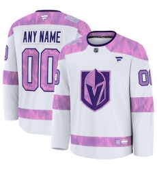 Men Women Youth Vegas Golden Knights Fanatics 2024 Hockey Fights Cancer Custom Practice Jerse White