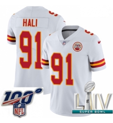 2020 Super Bowl LIV Men Nike Kansas City Chiefs #91 Tamba Hali White Vapor Untouchable Limited Player NFL Jersey 2020 Super Bowl LIV Men Nike Kansas City Chiefs #91 Tamba Hali White Vapor Untouchable Limited Player NFL Jersey