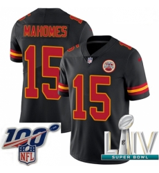 Nike Kansas City Chiefs #15 Patrick Mahomes Black 2020 Super Bowl LIV Men Stitched NFL Limited Rush Jersey Nike Kansas City Chiefs #15 Patrick Mahomes Black 2020 Super Bowl LIV Men Stitched NFL Limited Rush Jersey
