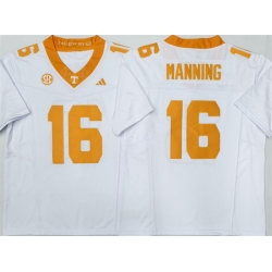 Men Tennessee Volunteers  16 Peyton Manning White 2026 F U S E  Stitched Jersey
