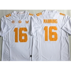 Men Tennessee Volunteers  16 Peyton Manning White F U S E  Stitched Jersey