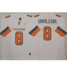 Men Tennessee Volunteers White #8 Nico IAMALEAVA White F U S E Stitched NCAA Jersey
