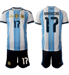 Argentina 2026 FIFA World Cup Soccer Jersey White #17 GARNACHO
