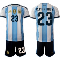 Argentina 2026 FIFA World Cup Soccer Jersey White #23 E.MARTINEZ