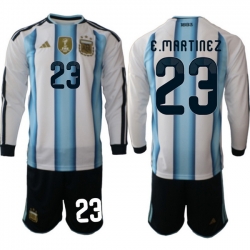 Argentina 2026 FIFA World Cup Soccer Jersey White LONG #23 E.MARTINEZ