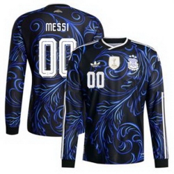 Men 00 Custom Argentina National Team adidas 2026 Away Replica Jersey Black 2