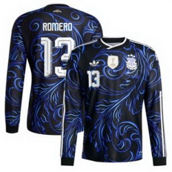 Men 13Cristian Romero Argentina National Team adidas 2026 Away Replica Jersey Black 1