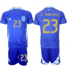 Men Argentina 23 Emiliano Mart EDnez Blue 2024 25 Away SoccerJersey Suit