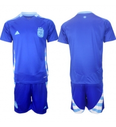 Men Argentina Blank Blue 2024 25 Away SoccerJersey Suit