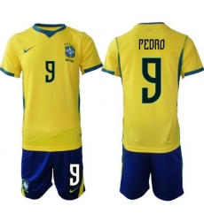 Youth Brazil 2026 FIFA World Cup Yellow Home Soccer Jersey PEDRO #9 Youth Brazil 2026 FIFA World Cup Yellow Home Soccer Jersey PEDRO #9