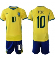 Youth Brazil 2026 FIFA World Cup Yellow Home Soccer Jersey PELE #10 Youth Brazil 2026 FIFA World Cup Yellow Home Soccer Jersey PELE #10