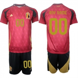 Men Belgium National Team Custom Red 2024 25 Home Soccer Jersey Suit