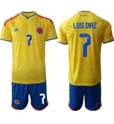Colombia 2026 FIFA World Cup Soccer Jersey Yellow #7 LUIS DIAZ
