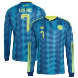 Men Colombia Luis Diaz 2026 Away Replica Turquoise Jersey 3