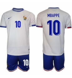 Men France 10 Mbapp White 2024 25 Away Soccer Jersey Suit Men France 10 Mbapp White 2024 25 Away Soccer Jersey Suit