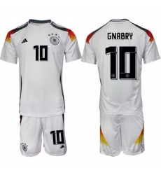 Men Germany 10 Serge Gnabry White 2024 25 Home Soccer Jersey Suit