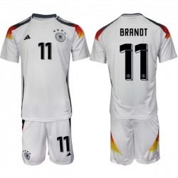 Men Germany 11 Julian Brandt White 2024 25 Home Soccer Jersey Suit
